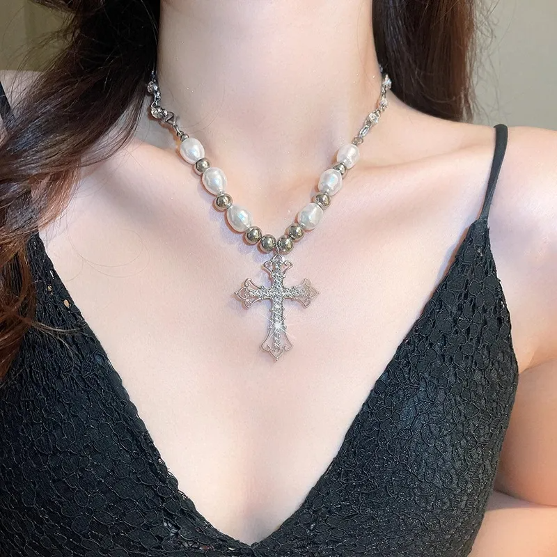 Buy Vintage Y2K Gold Cross Necklace Religious Cross Women Necklace Gold  Cross Charm Baptism First Communion Birthday Gift for Girls Online in India  - Etsy
